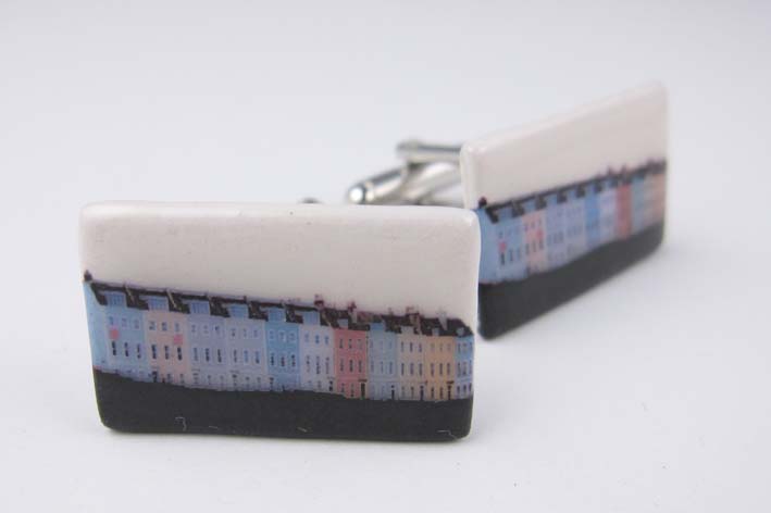 View Coloured Houses Bristol cufflinks